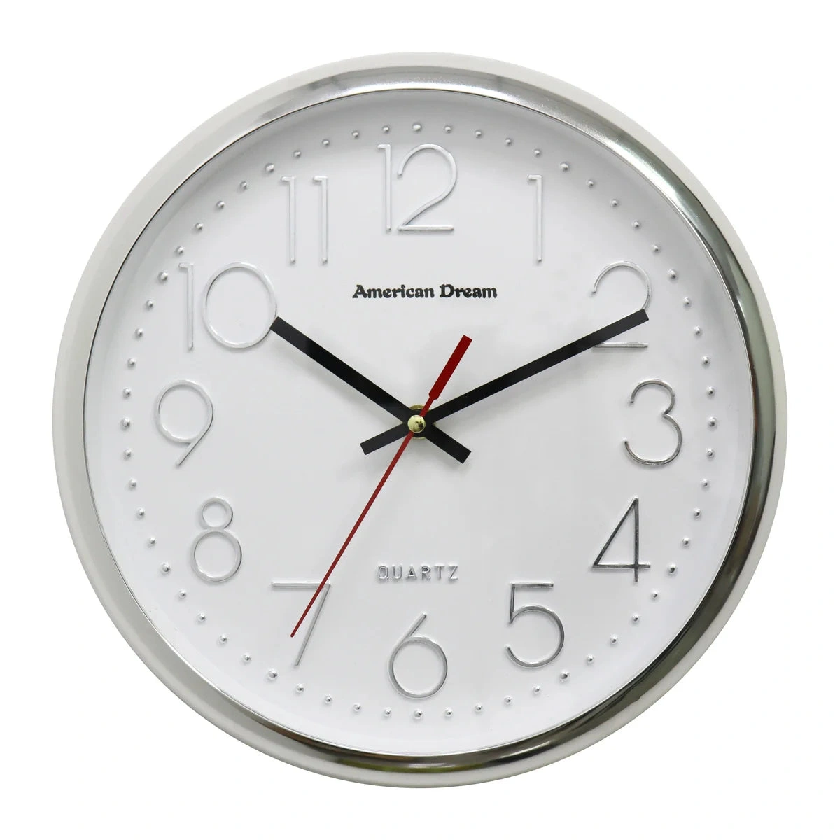 Reloj de pared silencioso con números en relieve: elegancia atemporal sin tic-tac, ¡perfecto para tu hogar!