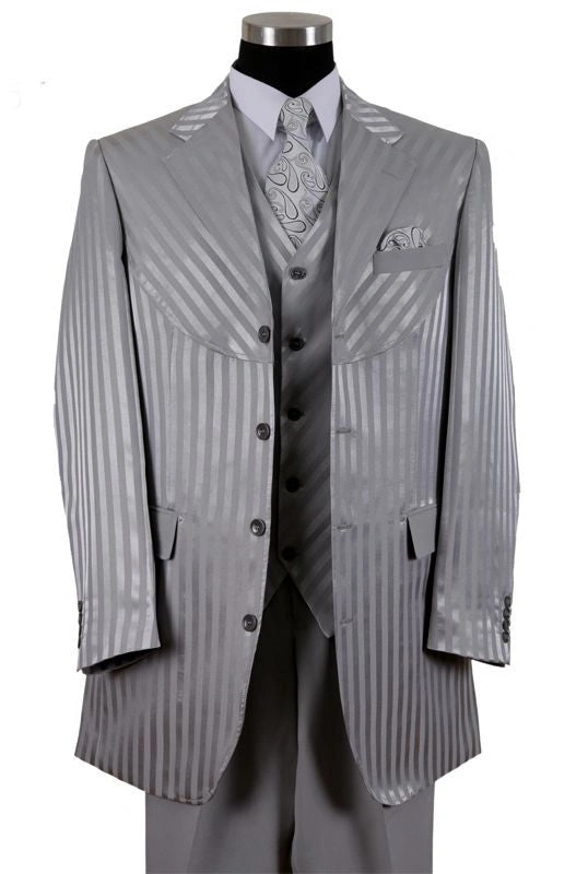 Traje Milano Moda Hombre 2915V-Plata: Elegancia y sofisticación para el caballero moderno.
